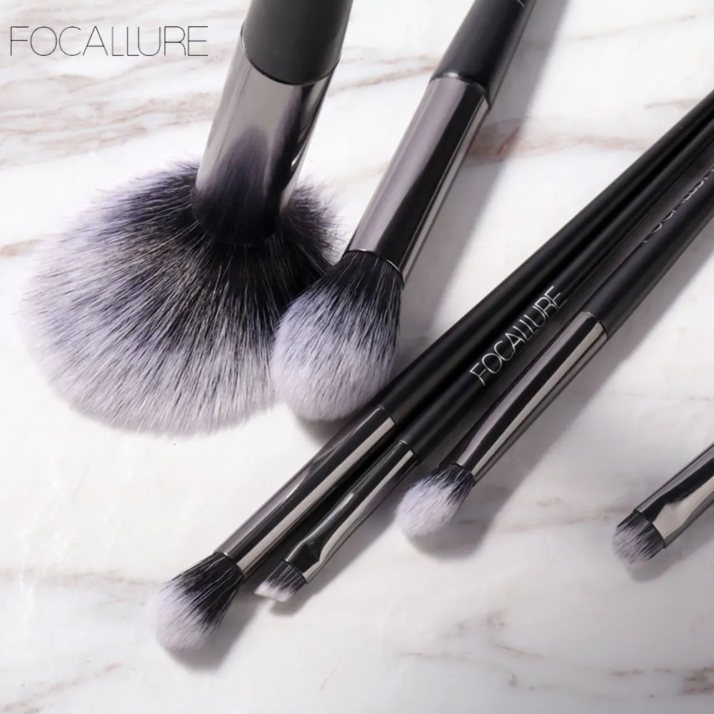 FOCALLURE 6 шт./партия кисти для макияжа Набор инструментов Косметическая кисть для пудры тени для век Тональная основа для румян смешивание; Красота Кисть для макияжа