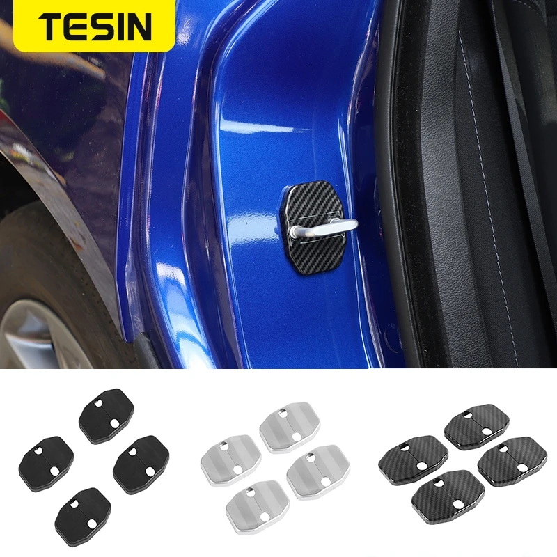 

TESIN 4pcs Door Lock Protective Cover for Charger ABS Black Door Lock Covers Protection Trim for Dodge Charger 2010-2020