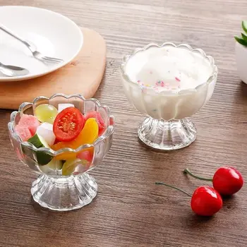 

Glass Lead-free Transparent Dessert Juice Salad Glass Milk Tea Milkshake Drink Cup Ice Cream Bowl Ice Cream Cup Water Cup Glass