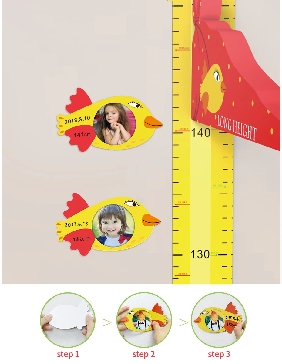 Adesivo de Parede para Crianças Decoração da Arte da Parede Adorável Girafa Altura Medida Quartos Crianças Crescimento Magnético Gráfico Régua Quarto Berçário Decalque 8 para crianças quartos crianças crescimento magnético gráfico