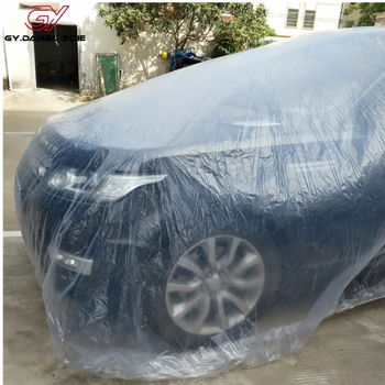 

Disposable Car Cover Waterproof Transparent Plastic Dustproof Cover Rain Covers 3.5mx6mx0.04mm Universal Protective accessories