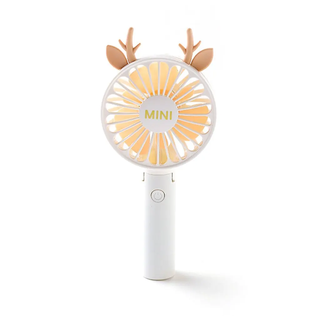 orange antlers Мини-Электрический вентилятор usb перезаряжаемый портативный складной летний охлаждающий вентилятор для студенческого общежития - Цвет: orange antlers