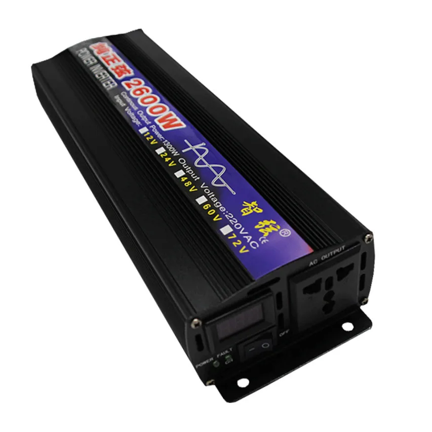 순수 정현파 인버터, DC 12V 24V 48V 60V AC 220V 110V 60HZ 자동차 홈 1000W 1600W 2000W 3000W 변환기, 태양광 인버터