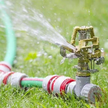 

For Irrigation System 360 Degree Adjustable Rotating Water Nozzle Garden Metal Sprinkler Spike Lawn Grass Impulse Sprayer