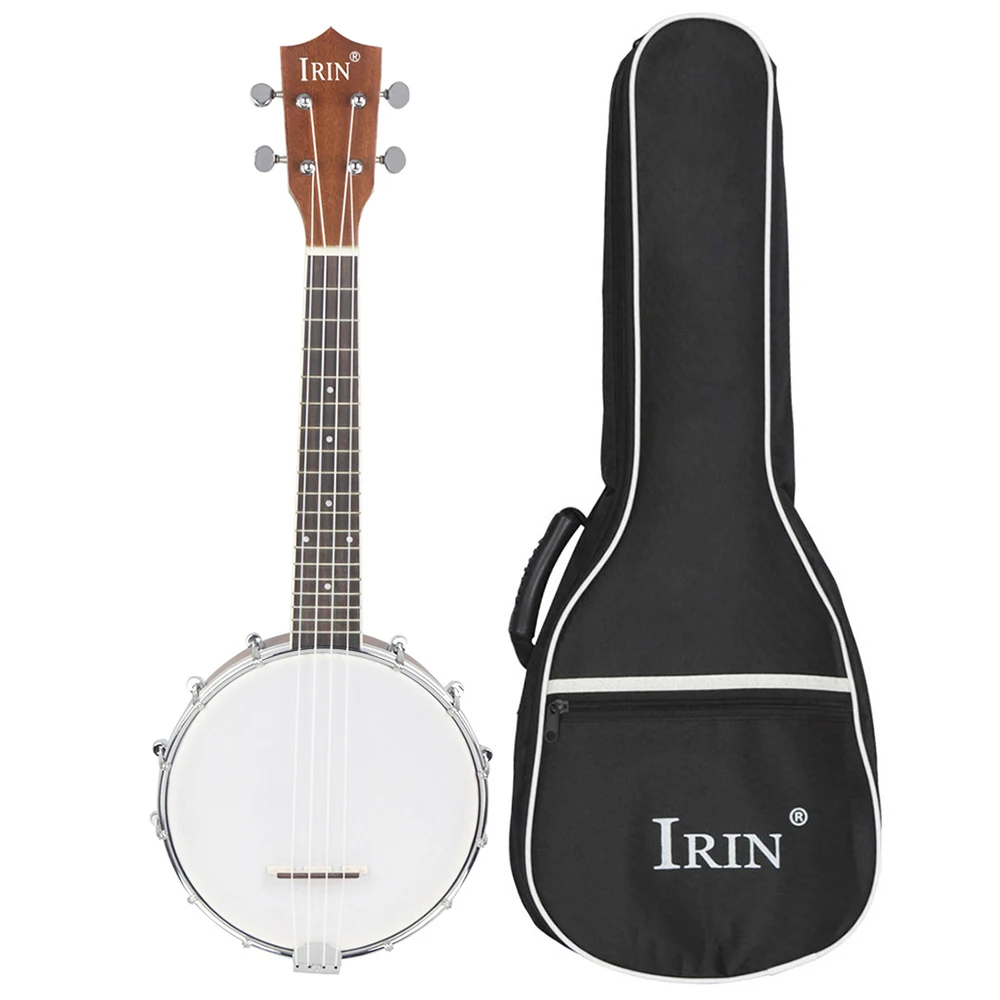 IRIN 4-saitige Banjo-Ukulele, Konzert, Banjo, Ahornhals, Palisander-Griffbrett, Banjo, professionelles Musikinstrument mit Koffer – Detail 10
