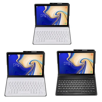 

Keyboard Case For Samsung Galaxy Tab S4 10.5 2018 Model Sm-T830/T835/T837, Slim Shell Lightweight Stand Cover With Detachable Wi