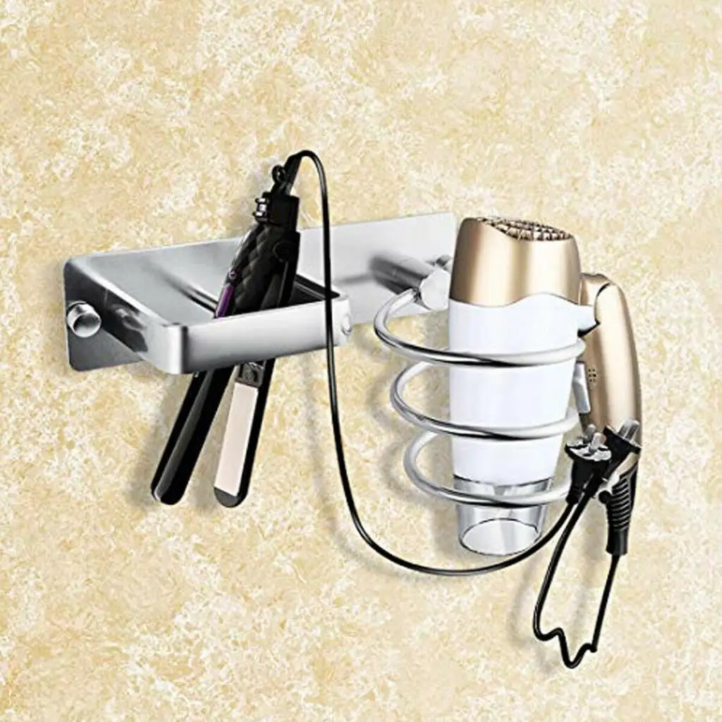 Spiral Wall Mounted Hair Dryer Storage Rack Holder Hanger Using in Bathroom Salon Stylist Tool Drier Organize Holder Shelf Stand
