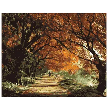 

Autumn Forest DIY Painting By Numbers Landscape Digital Calligraphy Painting Modern Wall Art For Home Decor 40x50cm