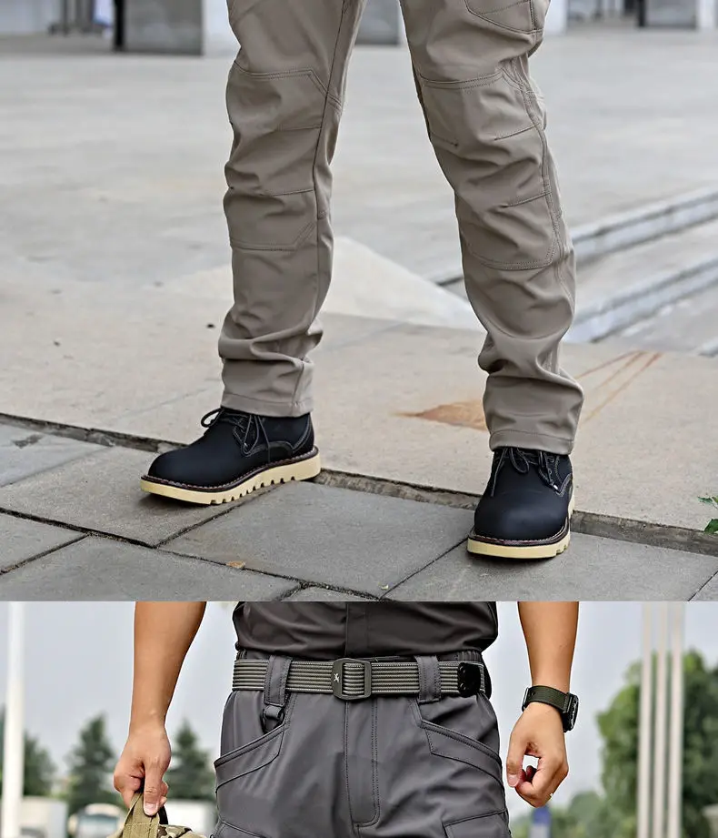 Tactical pants men's elastic spring and summer quick-drying pants windproof and waterproof camouflage overalls loose large size