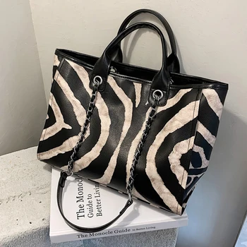 

Zebra Pattern Designer PU Leather Shoulder Bags for Women 2020 Large Branded Shoulder Handbags Women's Trend Totes Hand Bag