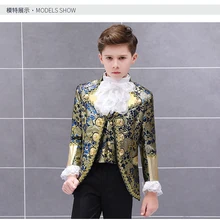 Европейский детский костюм для мальчиков, Костюм Принца, очаровательное платье для сцены в европейском стиле