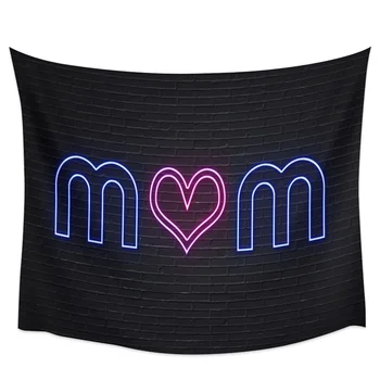 

Mother'S Day Neon Mom Wall Tapestry Cover Beach Towel Home Decoration Wall Hanging for Bedroom Living Room