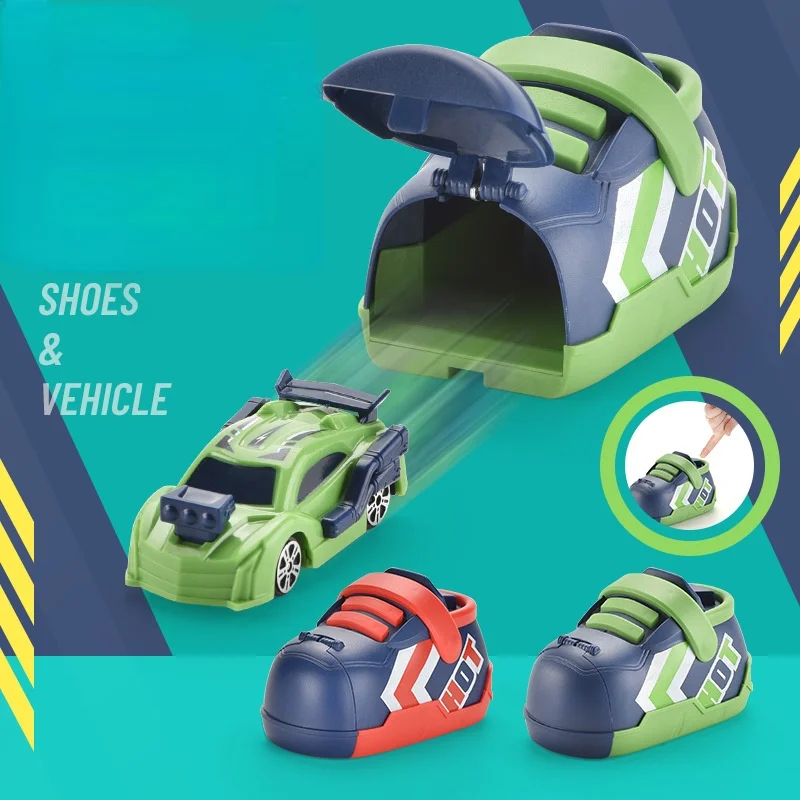 

Kid's Creative Ejection Running Shoes Toy Press Inertia Shoot Car Baby Toy Little Bus Model Car Halloween Gift Toys for Children