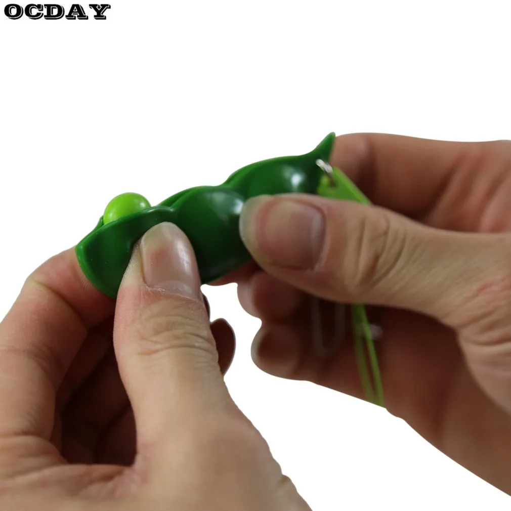 1 шт. Забавный Edamame экструзионный горох бобов брелок Забавные игрушки антистресс сжимаемая соя снятие стресса подвески для игрушек детские игрушки подарок