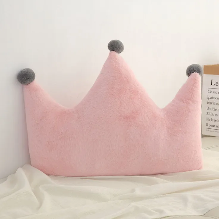 Pink Crown L Size Геометрический принт короткая плюшевая подушка для сиденья PP Хлопок ядро вышивка «звёздочки» или «бриллианты» Игрушечная Корона кукла диванная подушка для дома украшения мягкое сиденье автомобиля подушки - Цвет: Pink Crown L Size