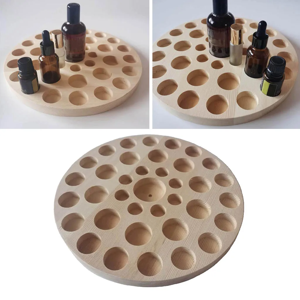 37 Slots Essential Oil Rack Tray Wooden Storage Case Organizer Stand Holders Box