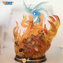 12.8"Statue NARUTO Anime Figure GK Nine tails Immortal Uzumaki Naruto Head Portrait Resin Collectible Model Toys BOX Y1030