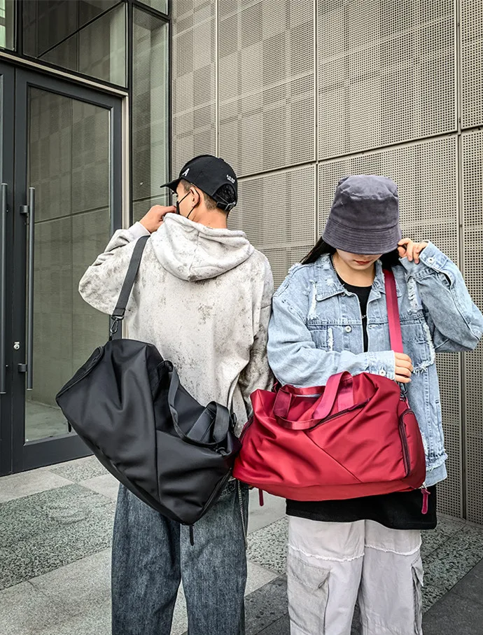 

Casual solid zipper bag multifunction soft bags for women 2020 new wear-resistant sports bike bag high capacity travel bags