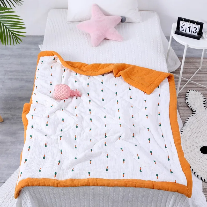 New fabric crepe cotton quilt four season baby air conditioner room blanket quilt nursery school baby kids children bed