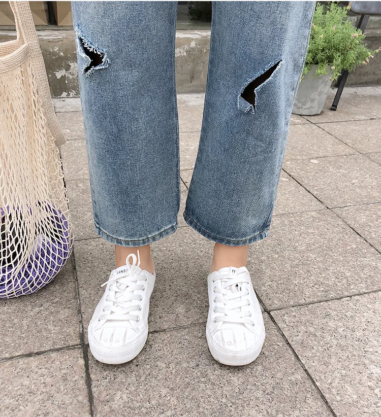 Комбинезоны женские джинсовые комбинезоны 2019 свободные отбеленные рваные джинсы Комбинезоны женские Комбинезоны повседневные уличные