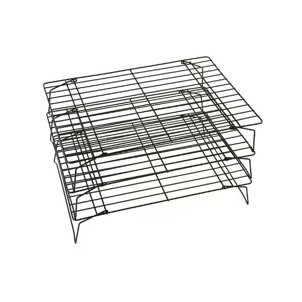 Cake Storage Shelf 3 Layer Folding Carbon Steel Cooling Cake Tool Baking Tools Drying Cake Stand Cooling Rack