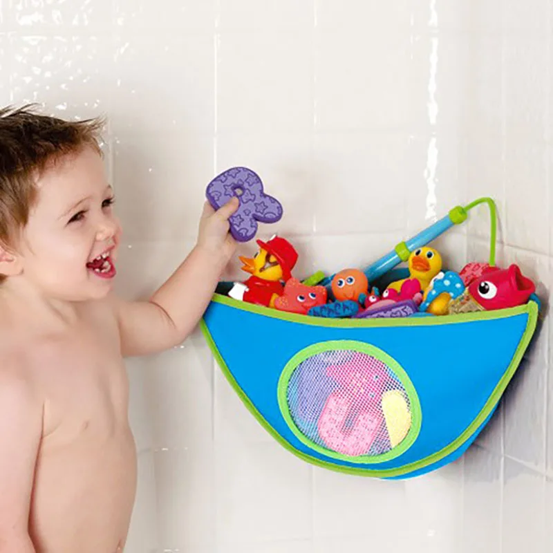New Cute Animal Bath Toys Kids Baby Tidy Storage Suction Bathroom Bathtub Doll Hanging Bag Basket Mesh Storage Bag Water Toys 2