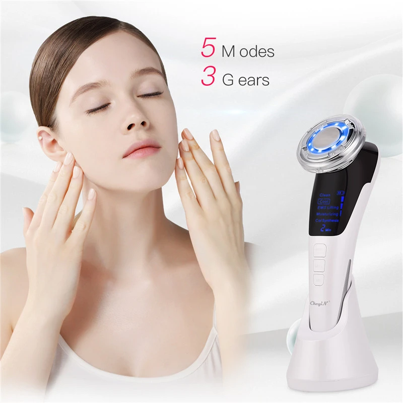 Ems Hot Cool Facial Massager Sonic Vibration Ion Led Photon Anti Aging Skin  Rejuvenation Lifting Tighten Face Skin Care Beauty 4 - Multi-functional  Beauty Devices - AliExpress