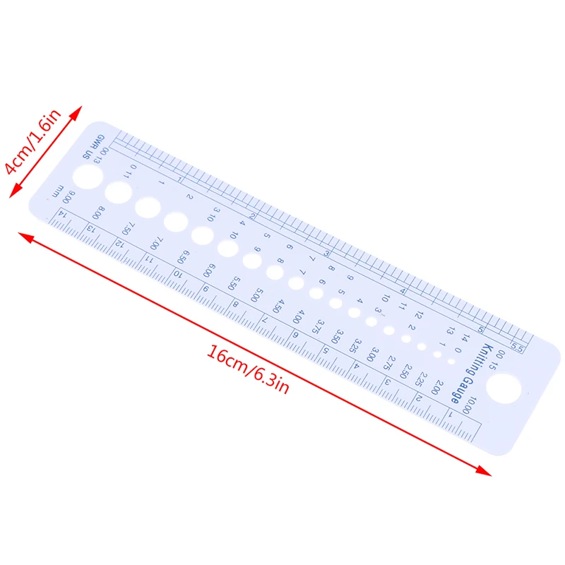 Hot New 2-10mm Sewing Ruler Tools Knitting Needle Gauge Inch cm Ruler Measure Sewing Tools Dropshipping