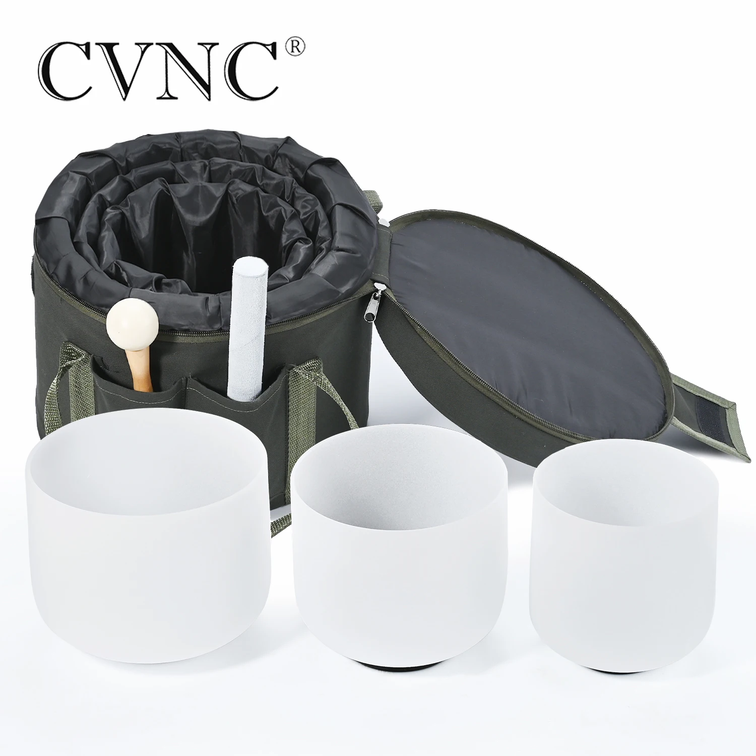 CVNC 440 Гц или 432 6 &quot8&quot 10 &quotматовый кристалл кварца Поющая чаша чакры набор 3 шт. с