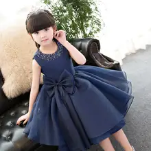 Голубое кружевное свадебное платье для девочек платье с цветочным узором для девочек детское фатиновое платье с пайетками и бусинами для дня рождения для девочек платье для первого причастия для девочек