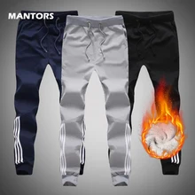 Мужские штаны для бега, зимние Утепленные флисовые штаны, обтягивающие спортивные штаны, модные мужские брюки для спорта на открытом воздухе, брюки-карандаш