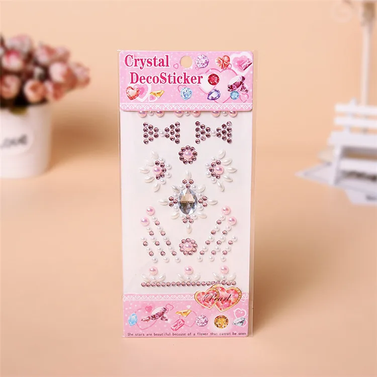 8   Acrylic Diamond 3d Stickers Diy Handmade Mobile Phone Shell Crafts Stickers Children's Sticker Shape Hand-Paste Rhinestone Sticker Jewelry Accessories