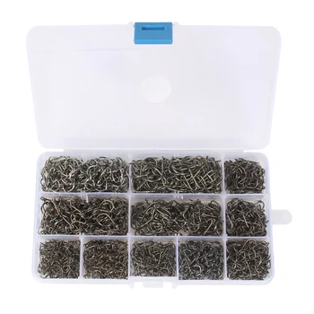 

1600 Pcs/Box Fishing Hooks Stuff High Carbon Steel Catfish Circle Hooks Mixed Size Barbed Jig Hook for Saltwater Fishing