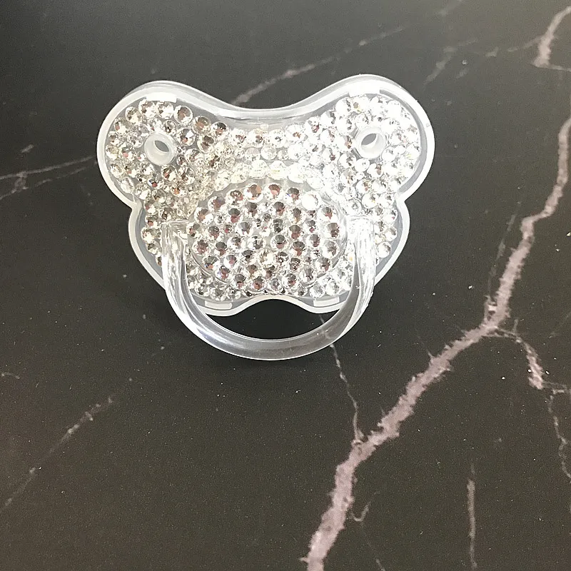 

Custom Clear Sparkle Bling DIY Handmade Newborn Baby Pacifier,Personalized Crystal Bling Pacifier for Newborn Baby