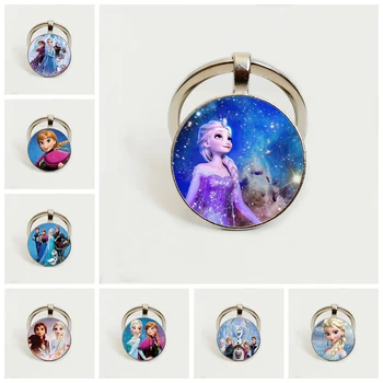 

2020 Children's Keychain 2 Colors Women's Keychain Jewelry Princess Elsa Anna Snow Queen Children's School Bag Pendant Jewelry