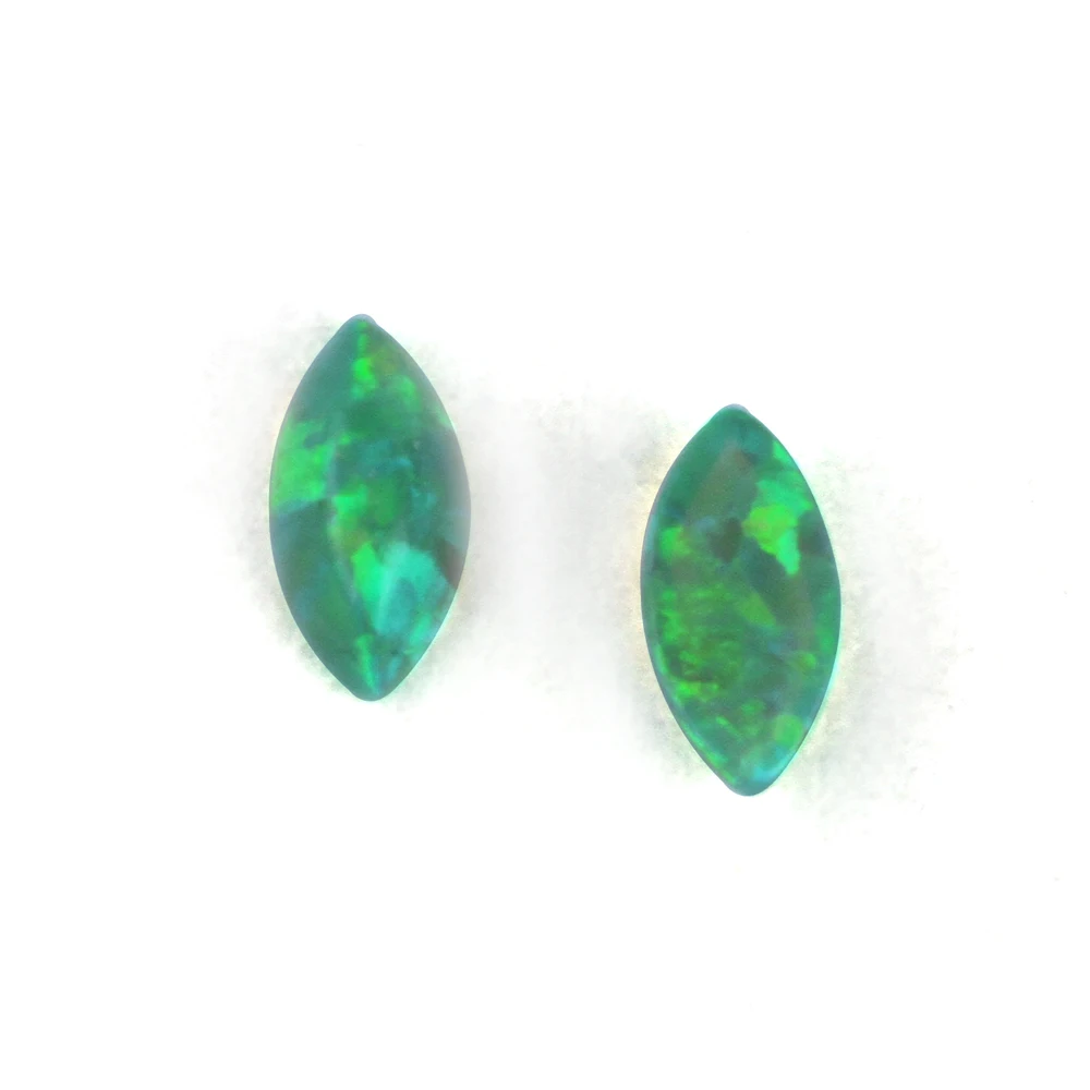 2*4mm 3*6mm 20pcs/lot Marquise Cabochon Flat Bottom OP11 Synthetic Green Loose Fire Opal | Украшения и аксессуары