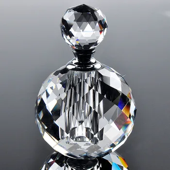 

H&D 10ml Crystal Art Deco Vintage Style Perfume Bottles Clear Round Luxury Empty Glass Refillable Container Xmas Gift Wholesale
