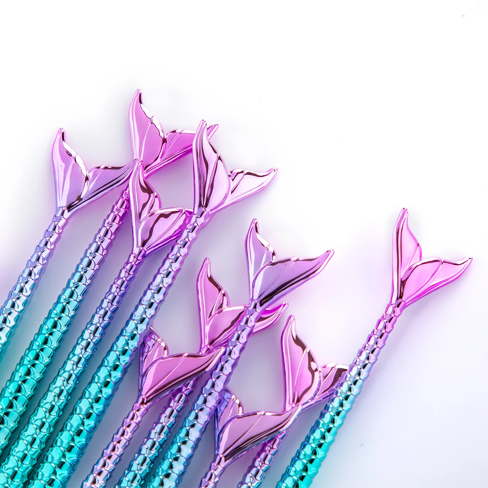 10/11pcs Makeup Brushes Kit maquiagem maquillaje New Mermaid Foundation Eyebrow Eyeliner Cosmetic makeup Brushes 4