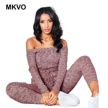 

Autumn And Winter fashion cotton off shoulder Women's jumpsuit casual hole Romper overallsfor combinaison femme plus size