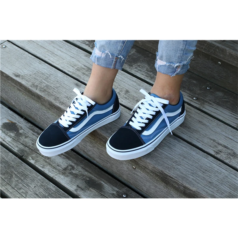 Оригинальная аутентичная обувь VANS, мужская и женская обувь для скейтборда, темно-синяя Повседневная легкая Новинка, VN000D3HNVY