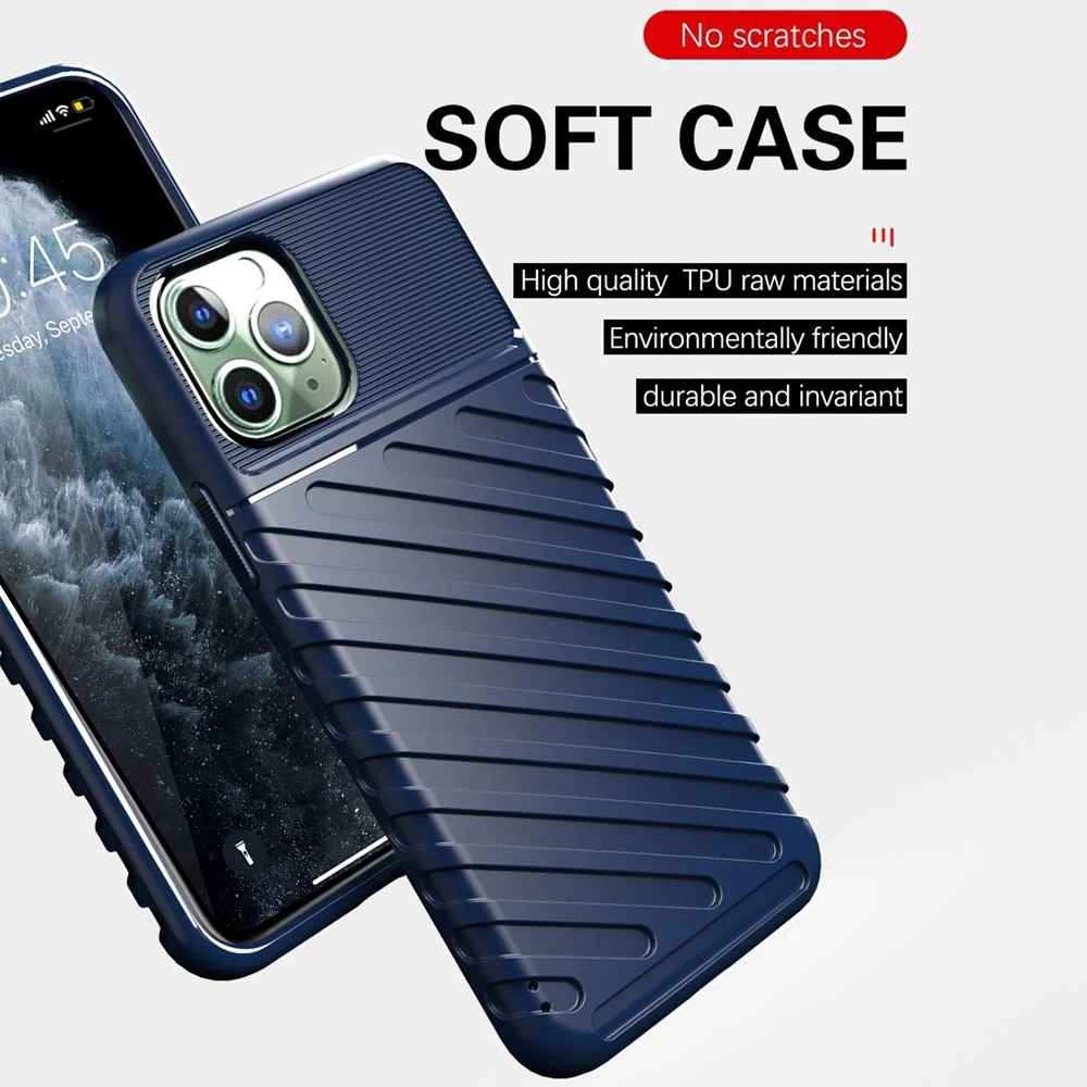 

LAPOPNUT Hybrid Slim Twill Design Shockproof Phone Cases for IPhone 11 Pro Max Xs Xr X 8 7 Plus 6 6s Soft Silicone Back Cover