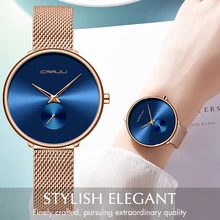 Топ люксовый бренд CRRJU модные женские кварцевые часы простые женские вечерние тонкие наручные часы водонепроницаемые женские часы