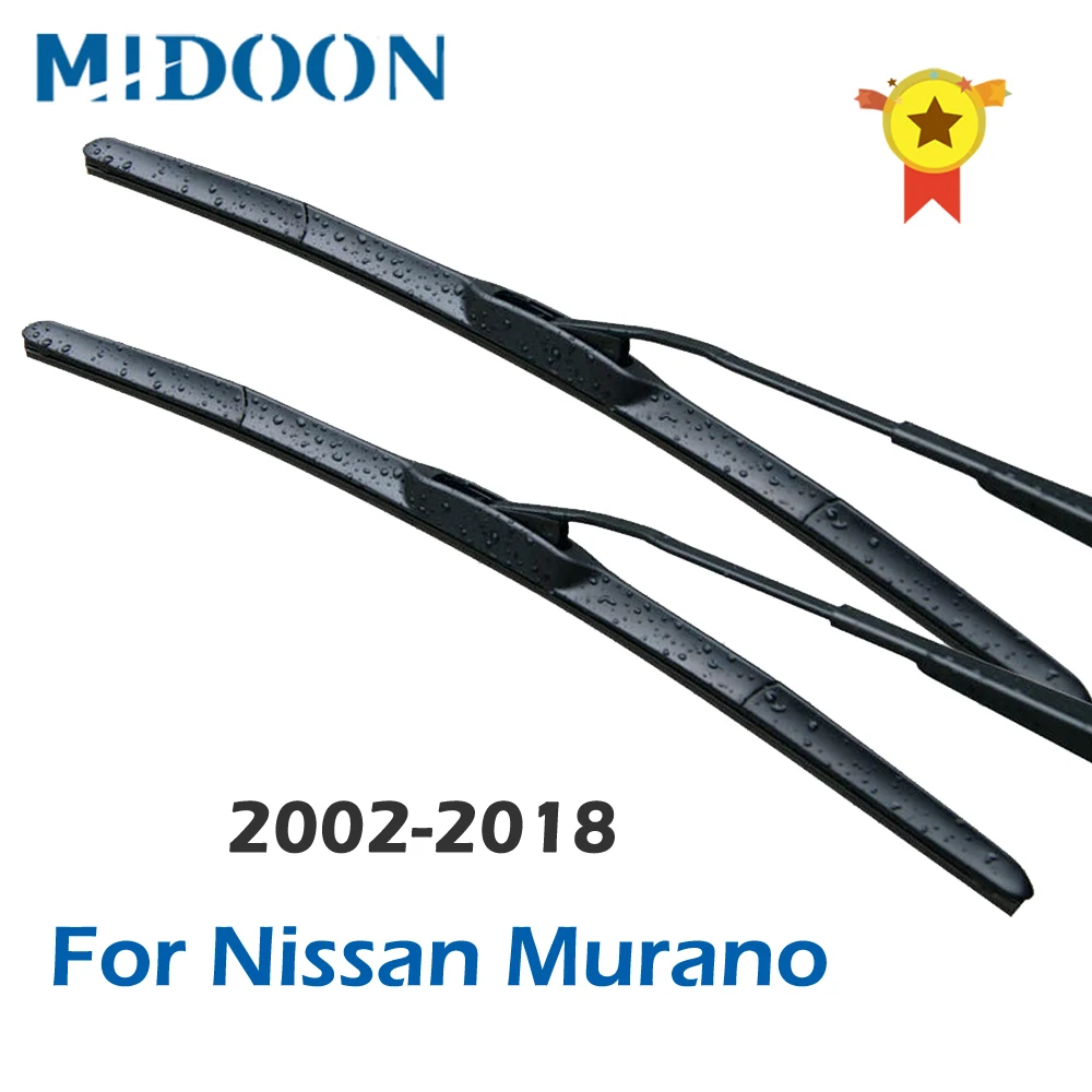 MIDOON Hybrid Wiper Blades for Nissan Murano Fit Hook Arms Model Year