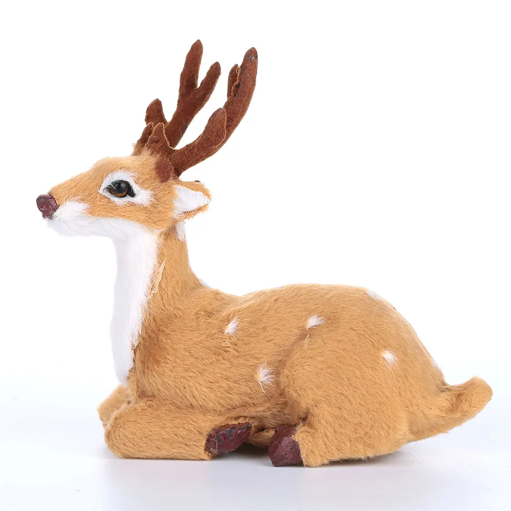 Мини рождественские олени лежачий олень украшения для газона искусственная