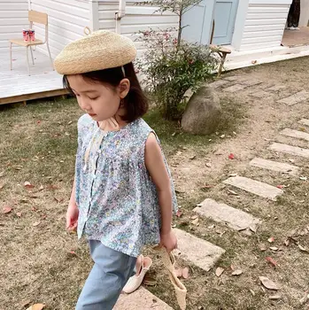 

2020 Best Selling Baby Girls Printed Shirt Summer Kids Girls Blouse 2-8 Years