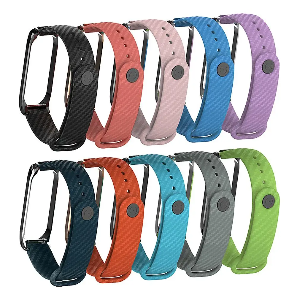 Mi Band 3/4 силиконовый браслет из углеродного волокна для замены браслета Xiaomi
