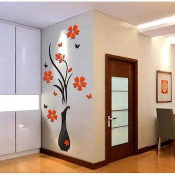 

Home Wall Decoration Removable Pretty Wall Sticker Living Room Ornament DIY 3D Decor Flower Art Party Vinyl New