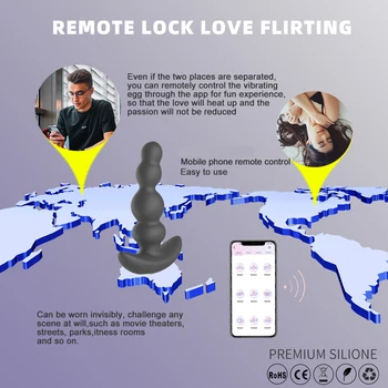 APP Control Anal Toys Prostate Massager Masturbator for Men Anal Beads Butt Plug Bluetooth Vibrators Sex Toys For Men Gay Bdsm 5