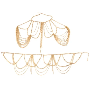 

New Hot Fashion Jewelry Accessories Heavy Metal Multi-Layer Tassel Body Scarf Long Necklace Statement Female Beach Body Chain