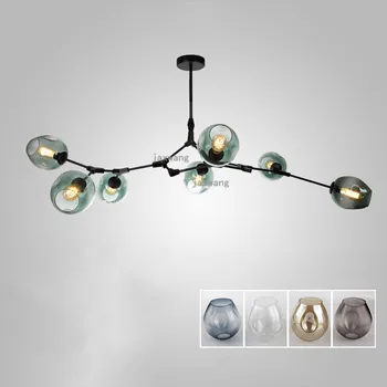 

Modern Lustre LED Pendant Lamp Lighting Light Fixtures Creative Gradient Color Molecular Glass Pendant Light Kitchen Accessories
